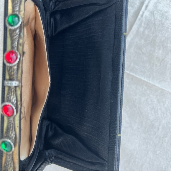 Vintage 1960s Black Leather Clutch